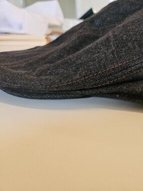 Goorin Bros Denim Flat Cap – Medium, Dark Wash, Plaid Lined